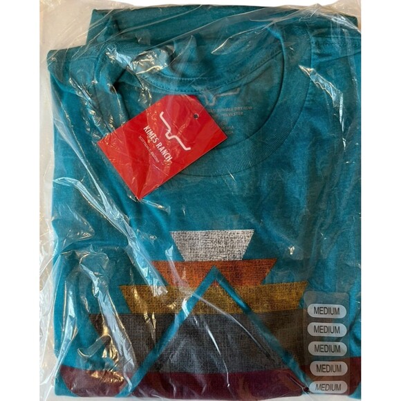 Kimes Ranch T-shirt Short Sleeve NEW with Tags Mens Sz Medium Aztec Layers Teal - Picture 4 of 4